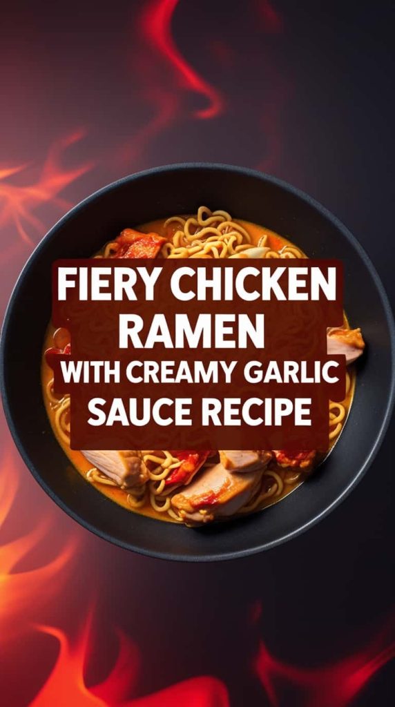 Fiery Chicken Ramen with Creamy Garlic Sauce Recipe