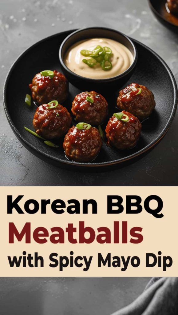 Korean BBQ Meatballs with Spicy Mayo Dip Recipe