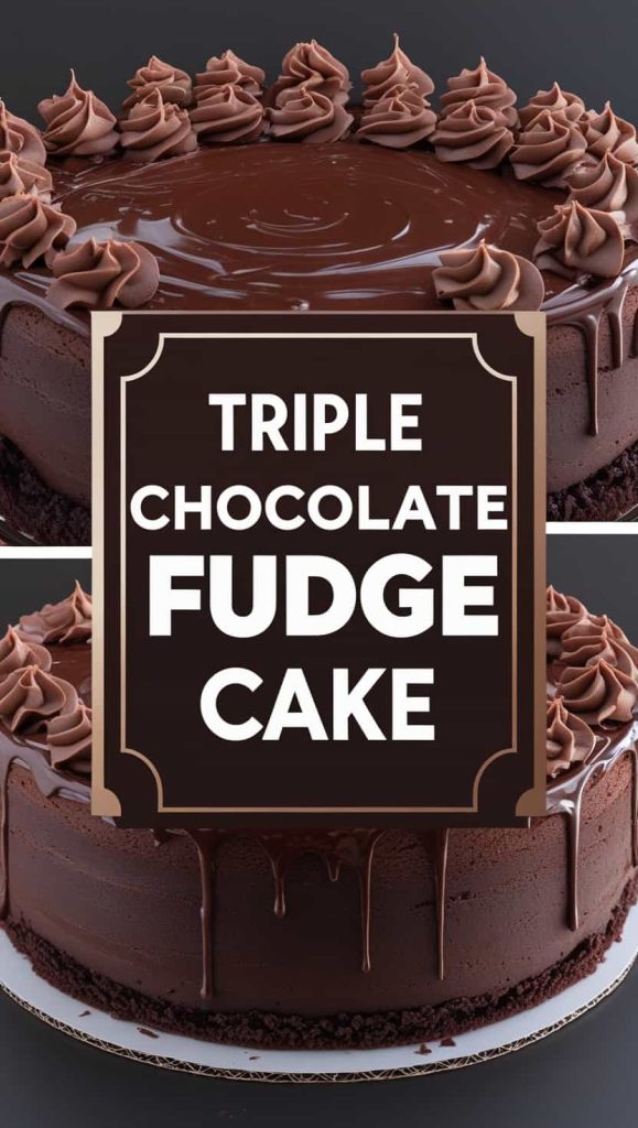 Triple Chocolate Fudge Cake Recipe