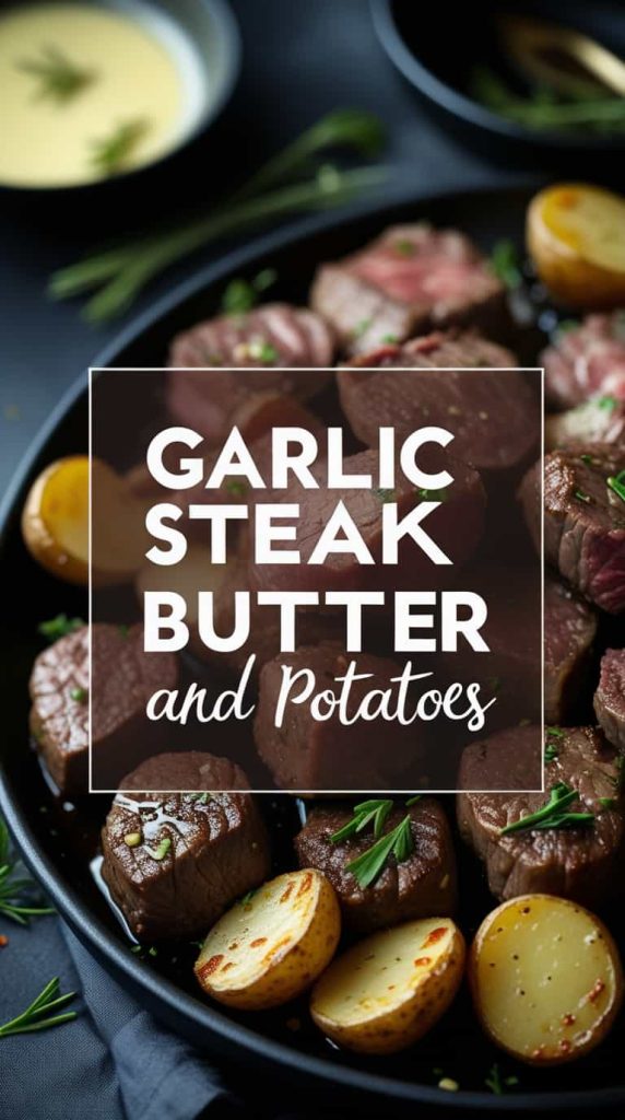 Garlic Butter Steak Bites and Potatoes