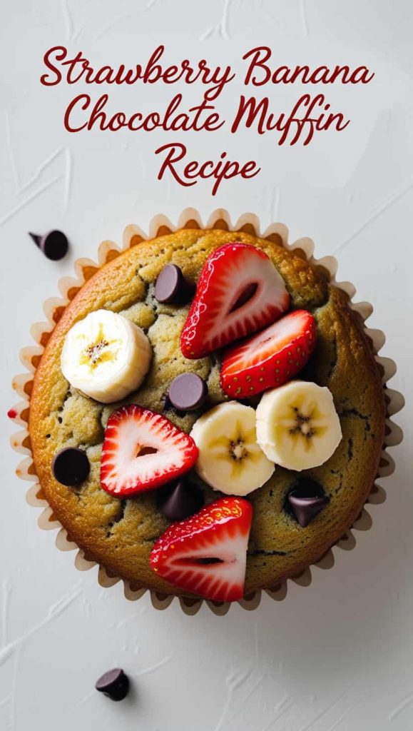 5. Strawberry Banana Chocolate Muffins Recipe