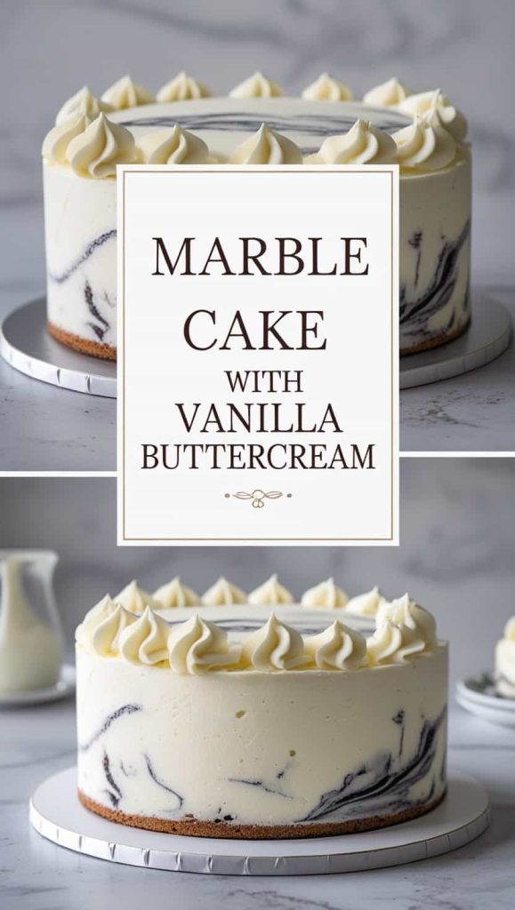 Marble Cake with Vanilla Buttercream Recipe