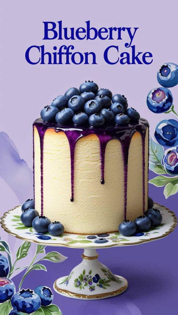 Blueberry Chiffon Cake Recipe