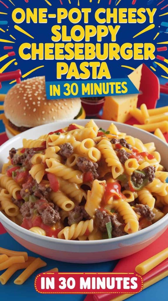 One-Pot Cheesy Sloppy Cheeseburger Pasta in 30 Minutes