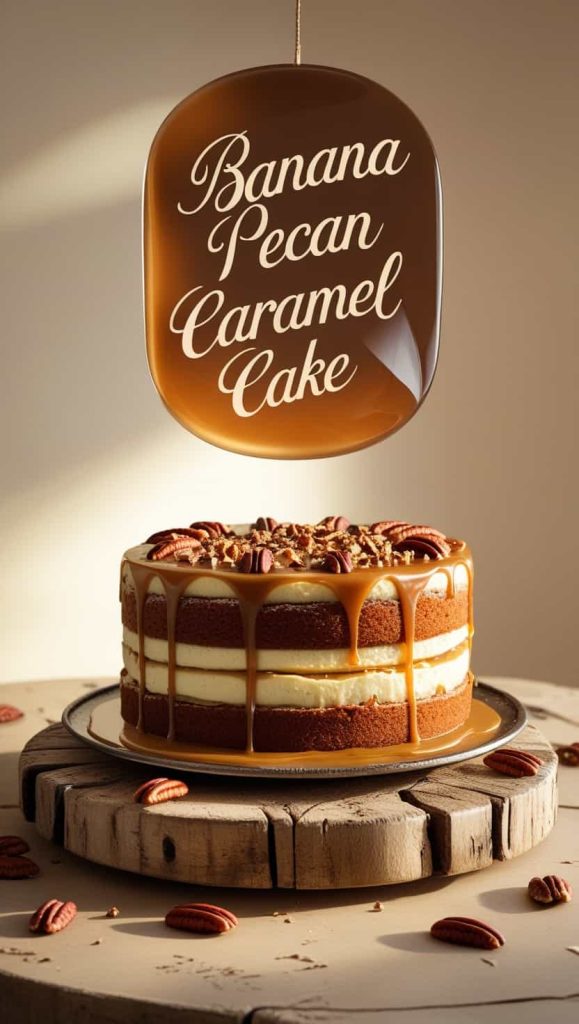 Banana Pecan Caramel Layer Cake Recipe