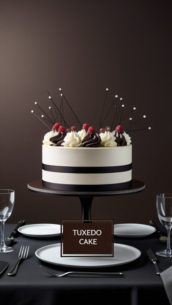 Tuxedo Cake – Triple Chocolate Mousse Cake
