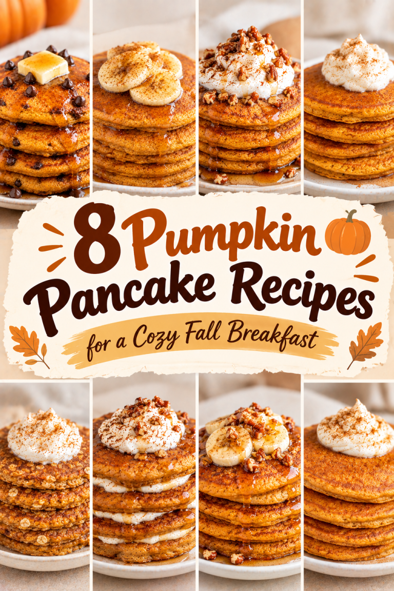 8 Pumpkin Pancake Recipes for a Cozy Fall Breakfast with warm spices, fluffy texture, and easy steps for a delicious homemade morning.
